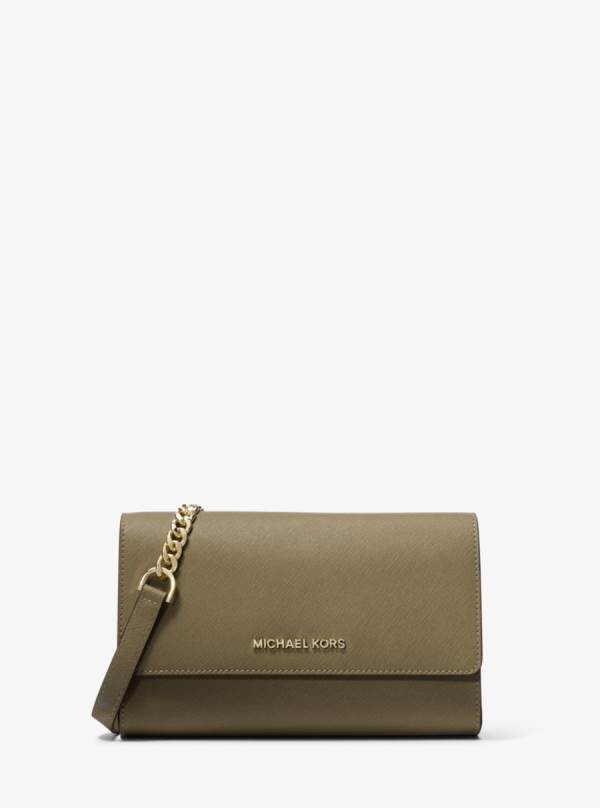 Damske Crossbody Kabelka Michael Kors Saffiano Leather 3-in-1 Crossbody Olivovo Zelená - Kabelky Michael Kors Akcia | JFIKS-4097